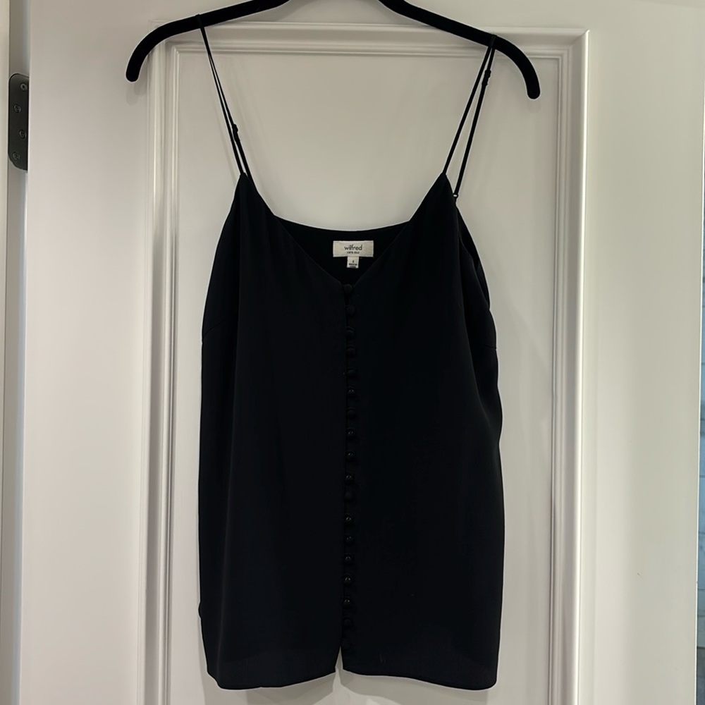 Wilfred Button Front Silk Top